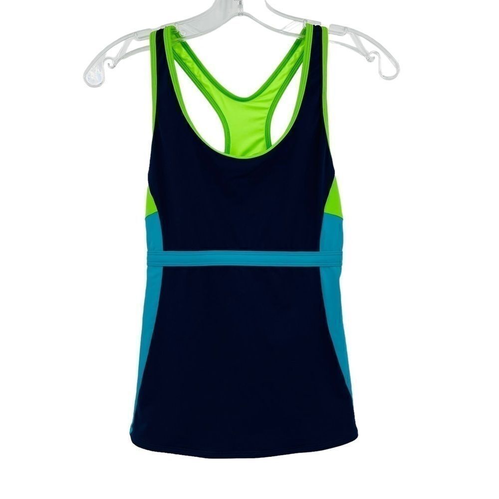 L.L. Bean Swim Tankini Top Racer Back In Blue Women’s Size XS
